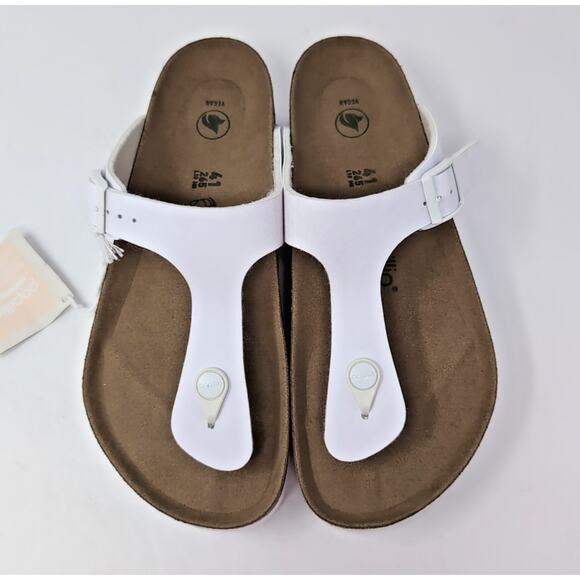 Papillio by Birkenstock Gizeh Platform Sandal Size EU 41 White Vegan NEW NWOB - Picture 1 of 12